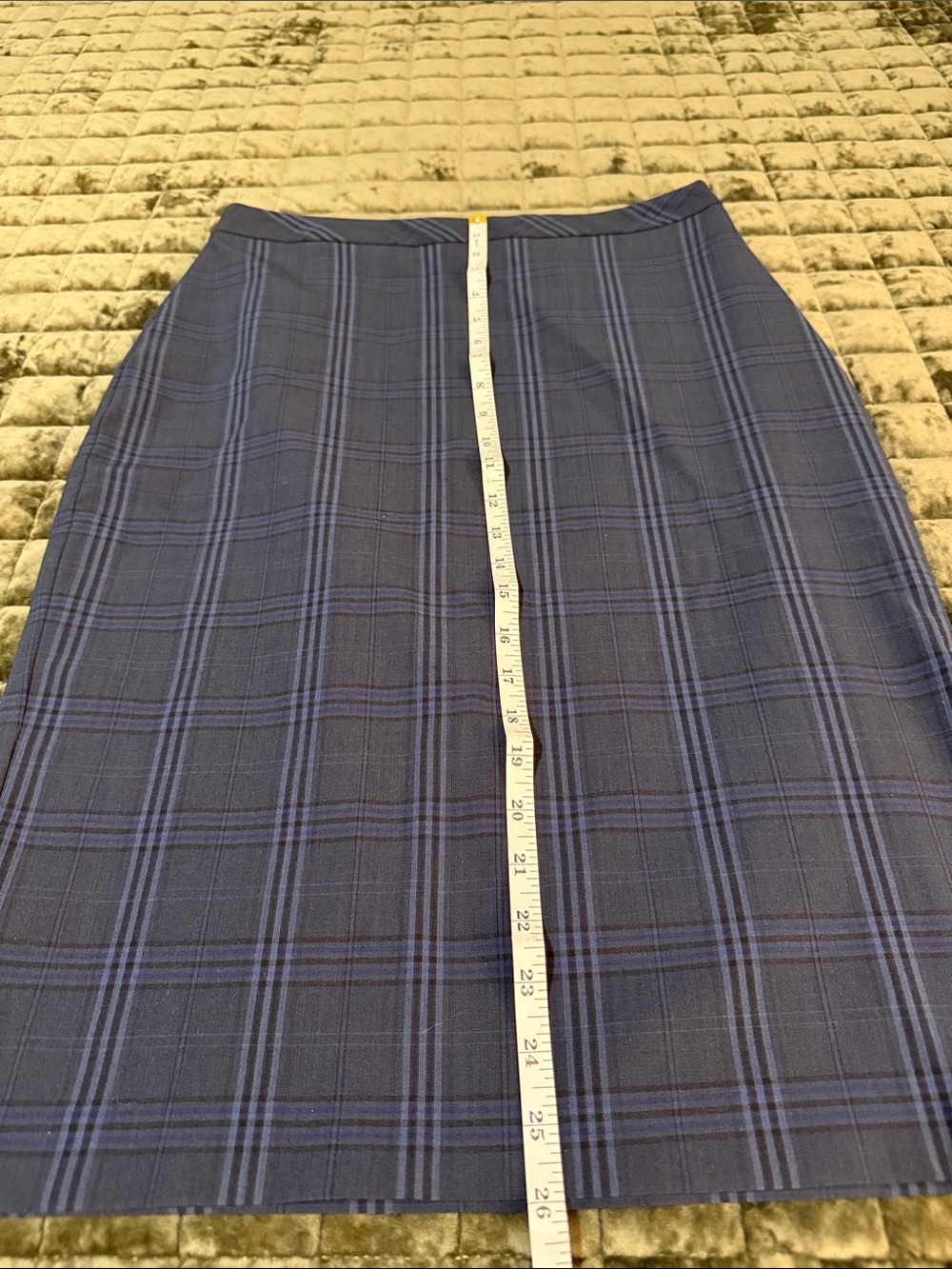 Banana Republic Navy Plaid Pencil Skirt - Picture 11 of 14
